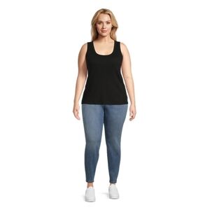 1X Terra & Sky Women's Plus Size Ribbed Tank Top, 2-Pack